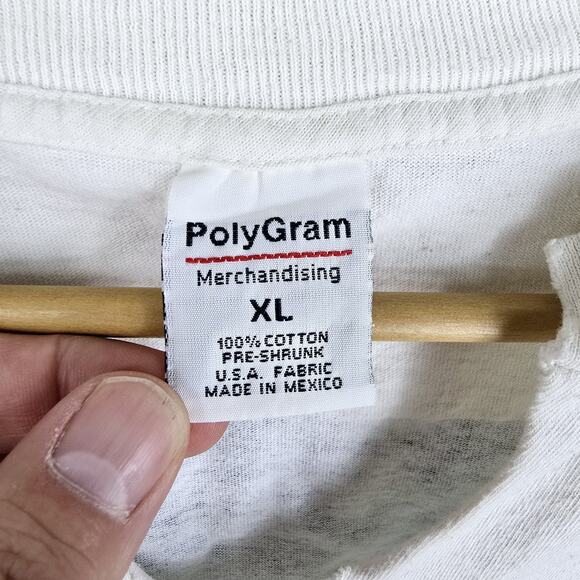 Vintage 90s Elton John White Shirt Sz XL 1998 World Tour Chopped Thrashed - Picture 4 of 13